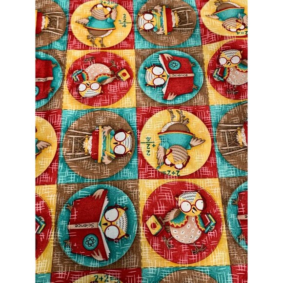 Debbie Mumm Jo-Ann Fabric 1/2 yard Owl & Science Themed Cotton Fabric 44" Wide - Picture 6 of 9